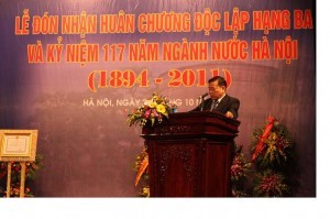 Phát biểu của Đồng chí Nguyễn Văn Khôi – Phó Chủ tịch UBND Thành phố Hà Nội tại Lễ trao tặng Huân chương độc lập hạng ba cho Công ty nước sạch Hà Nội